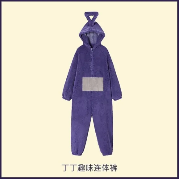 2024 - Voksen Teletubbies kostume Rolig TinkyWinkyOnesiesPoLalaDipsy Cosplay Pyjamas Pyjamas Halloween Jul Pyjamas Jumpsuit D