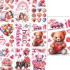 9 ark Valentine's Day hjerte vindue klamrer dekorationer sidet genanvendelig