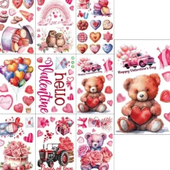 9 ark Valentine's Day hjerte vindue klamrer dekorationer sidet genanvendelig