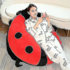 100 cm Bærbar Insekt Plyslegetøj Mariehøne Udstoppede Pude Sjov Fest Cosplay Dukke Udstoppede Bløde Plys Sovende Pude Børnegaver-lingling} 60cm
