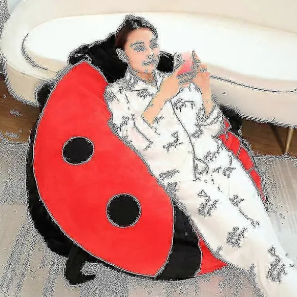 100 cm Bærbar Insekt Plyslegetøj Mariehøne Udstoppede Pude Sjov Fest Cosplay Dukke Udstoppede Bløde Plys Sovende Pude Børnegaver-lingling} 60cm