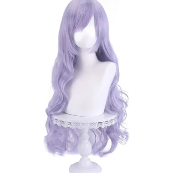 81 cm Lang Bølget Krøllet Fuld Hår Violet Cosplay Paryk til Kvinder Damer Harajuku Anime Stil Halloween Kostume Fest eller Daglig Brug