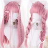65 cm lang, glat, elegant fuld paryk med pandehår til cosplay-kostume