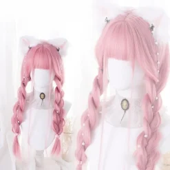 65 cm lang, glat, elegant fuld paryk med pandehår til cosplay-kostume