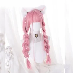 65 cm lang, glat, elegant fuld paryk med pandehår til cosplay-kostume