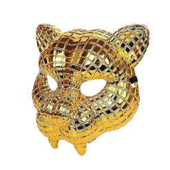 20 cm Vip Kunde Gæst Boss Maske Gylden Leopard Halloween Tiger Voksen Festrekvisit Til Mand Cosplay (FMY)