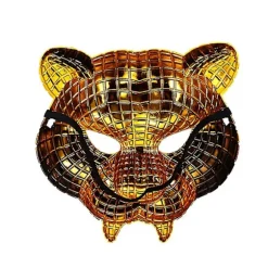 20 cm Vip Kunde Gæst Boss Maske Gylden Leopard Halloween Tiger Voksen Festrekvisit Til Mand Cosplay (FMY)