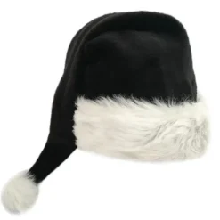 75 cm Voksen Barn Sort plys lang julehat Julekostume Pompom Julemandshue Festival Festartikler Gaver