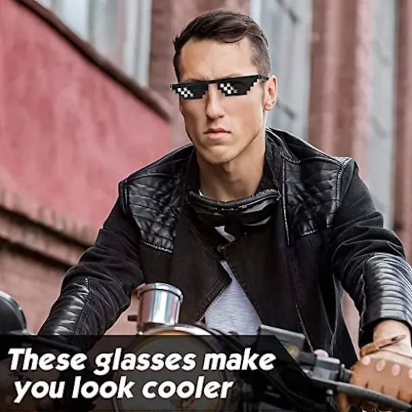 1 Cool Briller Sorte Thug Life Solbriller, Swag Briller Unisex Su