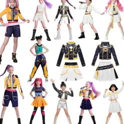 2025 Demon Hunter K-Pop Kostume | Halloween Kostume til Kvinder og Børn Cosplay - Perfekt Zoe 2-delt sæt 130cm Zoe 2-delt sæt Zoe 2-piece set 130cm