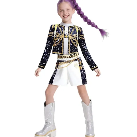 2025 Demon Hunter K-Pop Kostume | Halloween Outfit Kvinder Børn Cosplay 120 cm 120 No. 5 3-piece set