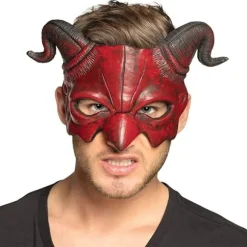 1 djævel skum halvmaske, flerfarvet