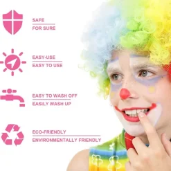 15 Farver Ansigtmaling Palette, Vaskbar Ansigt- og Kropsmaling til Halloween Fest Karneval