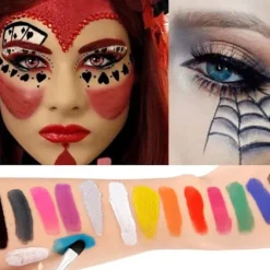 15 farver ansigts- og kropsmaling Make Up Tool Set Halloween