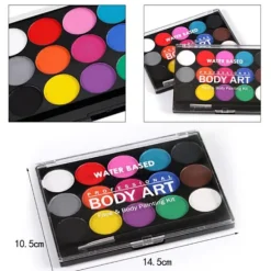 15 farver ansigts- og kropsmaling Make Up Tool Set Halloween