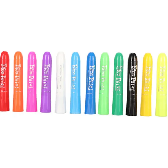 12 farver Ansigtsmaling Pen Børn DIY Ansigtsmaling Farveblyanter Vaskbare Midlertidige Kropsmaling Sticks til Jul Halloween Fest