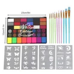 42 Farver Ansigtsmalingssæt til Børn Halloween Party Makeup Palette Kropsmalingssæt til Cosplay Klovn Fødselsdagsshow Qinghai