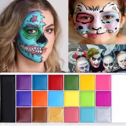 20 Farver Athena Ansigts- og Kropsmalingsolie Palette, Professionel Flash Ikke-giftig Sikker Tatovering Halloween Fest Kunstner Fancy Makeup Malersæt Til | Fyndiq