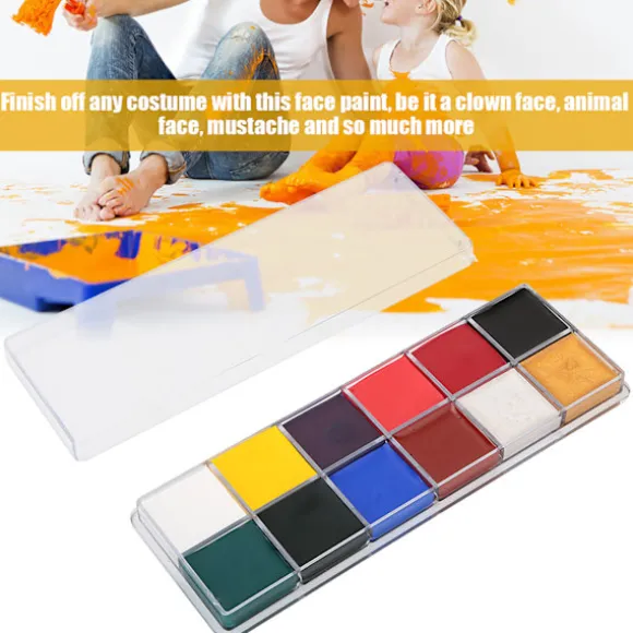 12 farver giftfri oliemaling Halloween ansigtsmaling kropsmaling Makeup Sæt (12 farver oliemaling)