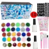 24 Farver Glitter Tattoo Sæt (200 Stencils), Midlertidig Tattoo, Vandtæt og Ikke-Giftig Sh