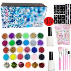 24 Farver Glitter Tattoo Sæt (200 Stencils), Midlertidig Tattoo, Vandtæt og Ikke-Giftig Sh