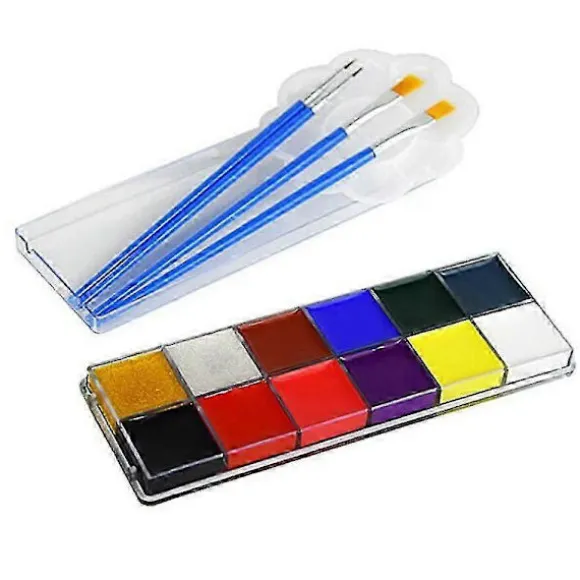 12 Farver Makeup Fedt Farve Kropsmaling Olie Maling Halloween Fest Fødselsdag Diy Ansigtsmakeup Graffiti Farve