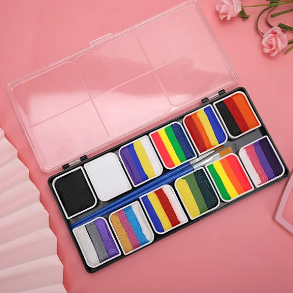 12 Farver Vandbaseret Ansigts- og Kropsmaling Halloween Fest Boldspil Fan Fancy Kunst Makeup Pigment