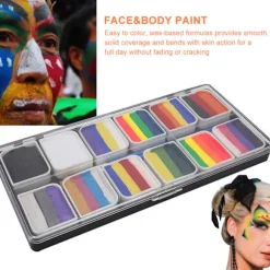 12 Farver Vandbaseret Ansigts- og Kropsmaling Halloween Fest Boldspil Fan Fancy Kunst Makeup Pigment