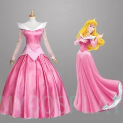 2021 Film Sleeping Beauty Prinsesse Aurora Luksuriøs Fancy Voksen Kjole Cosplay Kostume Halloween Jul Kvinde Kappe Kjole Sæt XXL XXL Pink Cloak and dress | Fyndiq