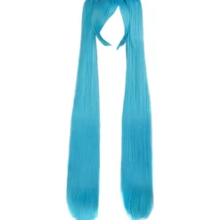 2 Hestehaler Lige Lang Fest Kostume 120cm Cosplay Paryk (Cyan Blå) blue