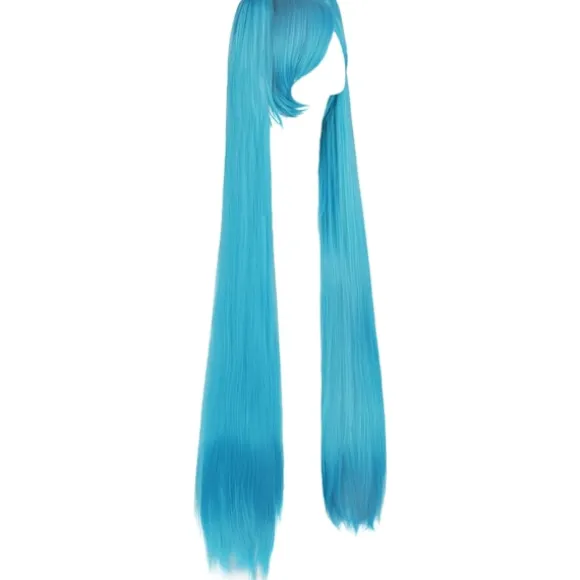 2 Hestehaler Lige Lang Fest Kostume 120cm Cosplay Paryk (Cyan Blå) blue