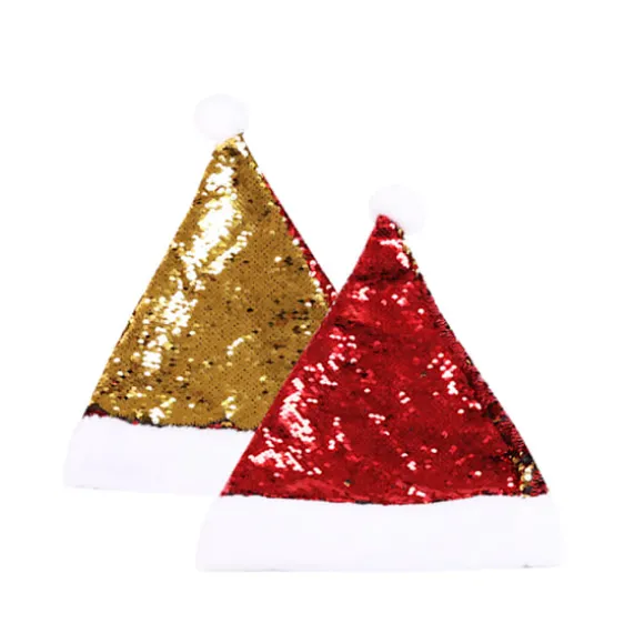 2 Julehatte Dobbeltsidede Sequins Hatte Julepynt