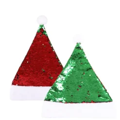 2 Julehatte Dobbeltsidede Sequins Hatte Julepynt