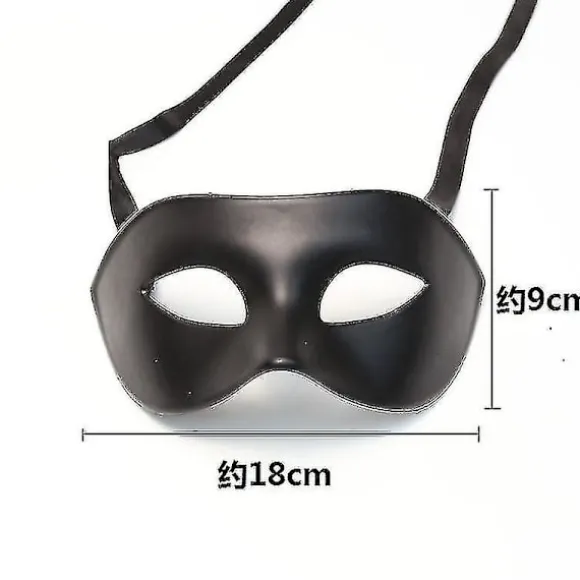 2* Maske, Sort Mat Klassisk Stil Venetiansk Maske, Maskerade, Burlesque Ball Party (sort One Size)