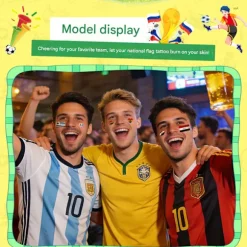 10 midlertidige tatoveringsklistermærker med dansk flag – fodboldfan-ansigtsklistermærker, sportsbegivenheds-makeup-mærkater, VM-fest-kropsklistermærker dk | Fyndiq
