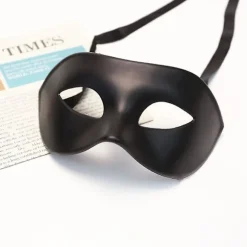 2* Mænds Maske Sort Mat Klassisk Stil Venetiansk Maske, Maskerade, Burlesque Ball Party (sort One Size)