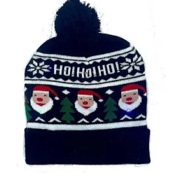 2024 NY LED Julehat Kreativ Blinkende Led Lys Strikket Hat Snemand Vinter Varm Farve Strikket Hue Julegave 9