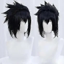 2025 Ny Sasuke Uchiha Cosplay Paryk Mænd Kort Sort Cosplay Anime Cosplay Paryk Varmebestandig Syntetisk (LGL)