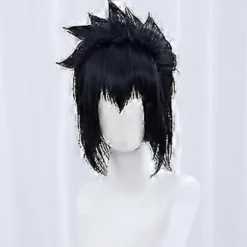 2025 Ny Sasuke Uchiha Cosplay Paryk Mænd Kort Sort Cosplay Anime Cosplay Paryk Varmebestandig Syntetisk (LGL)