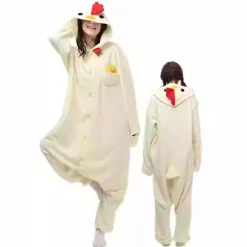 2025 Nye tegneserie-onesie pyjamas Halloween julekostume beige kylling M (155-165cm)