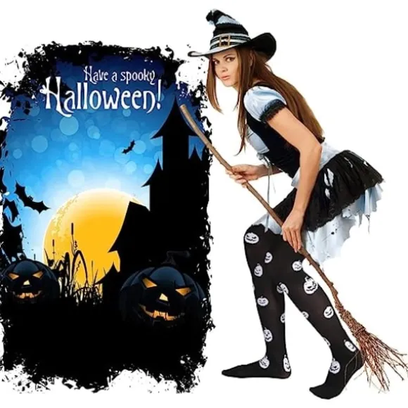 6 par Halloween-strømper Nyhed Halloween lår Lårstrømpe CDQ