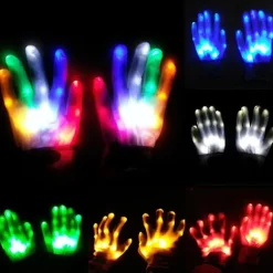 1 par LED Lysende Fingerhandsker Halloween Julekostume Danse Dekoration Blue
