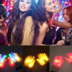 1 par LED Lysende Fingerhandsker Halloween Julekostume Danse Dekoration Blue