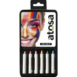6 perlemalede makeup-crayoner