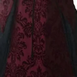 15% RABAT Dame Renaissance Middelalder Kostume Kjole Snøret Irsk Over Lange Kjoler Cosplay Retro Kjole (3XL Rød)