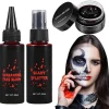 2025 Realistisk Kunstigt Blodsæt 3-i-1 Sæt Til Special Effects Makeup Halloween Cosplay Tøj Udklædning