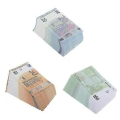 2023 Rekvisitpenge, Premium Kvalitets Legetøjspenge, Pakke med 300 Stykker, Kopi 100/50/20 Euro