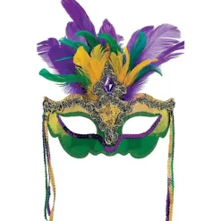 2025 Seneste Model Mardi Gras Paillet Fjer Maske Maskerade Masker til Venetiansk Karneval Kvinder (Stil C)
