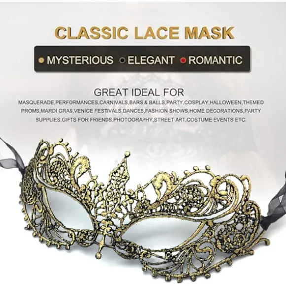 2025 Seneste Model Maskebal Maske til Kvinder Venetiansk Blonde Øjenmaske Til Festbal Prom Kostume Mardi Gras Festartikler