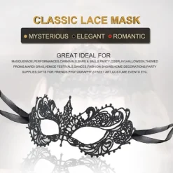 2025 Seneste Model Maskebal Maske til Kvinder Venetiansk Blonde Øjenmaske Til Fest Galla Kostume Mardi Gras Festartikler Sort Blonde